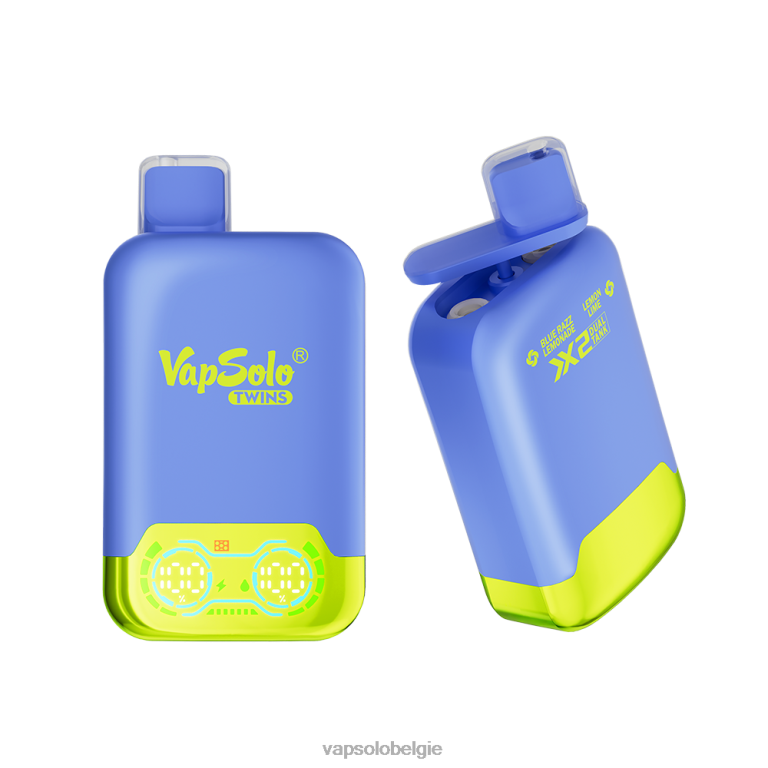 VapSolo TWINS wegwerp damp | Vapsolo Brussel 0B20N26 blauwe razz limonade en citroenlimoen