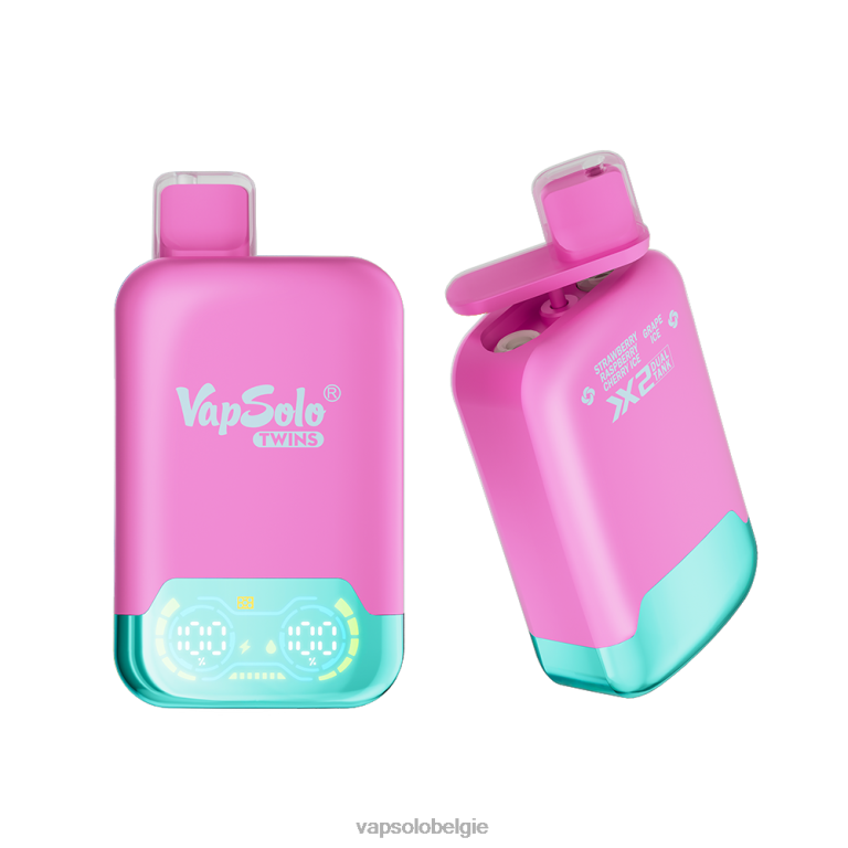 VapSolo TWINS wegwerp damp | Vapsolo Kopen 0B20N33 Aardbeien-frambozen-kersenijs en druivenijs