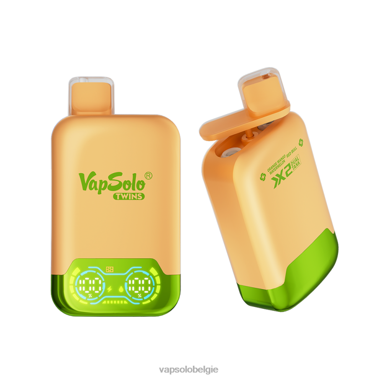 VapSolo TWINS wegwerp damp | Vapsolo Vapes 0B20N30 oranje mango watermeloen & red bull
